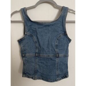 Cotton On Women's Slim Fit Denim Jean Corset Zip Up Top Size 2 Y2k NWOT